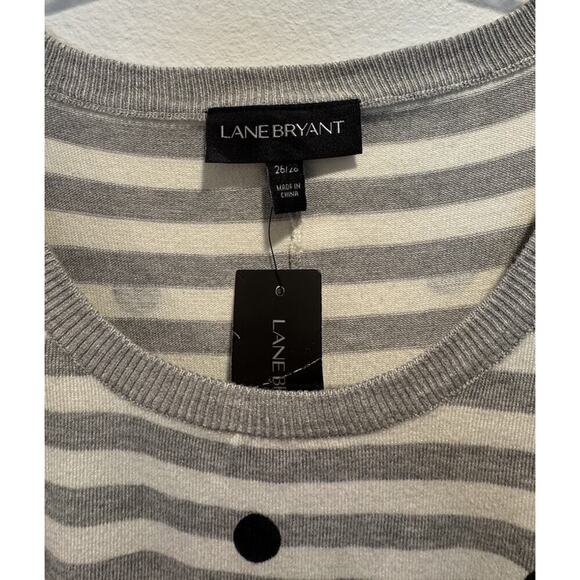 Lane Bryant Women’s Polka Dot Striped Retro Pullover Sweater Plus Size 26 28 - Picture 5 of 7